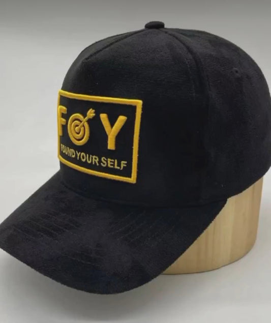 Found Yourself Black and Yellow Suede Luxury Cap